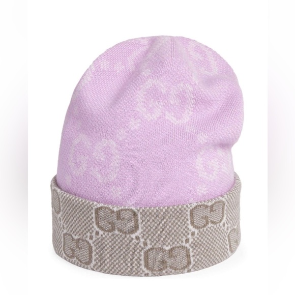 Gucci Monogram-Jacquard Reversible Wool Beanie - Size Small New with Tags - Picture 4 of 5